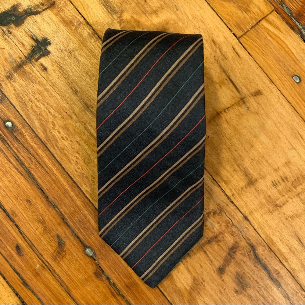 Christian Dior Brown Striped Skinny Tie